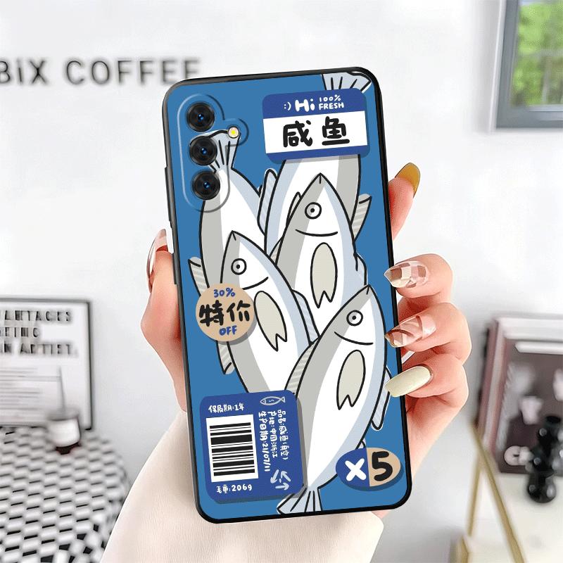 Reduzierte Gesalzene Fisch Weiche Handyhülle für Samsung A17 A37 A57 A16 A26 A36 A56 A15 A25 A35 A55 A14 A24 A34 A54 A13 A23 A33 A53 A