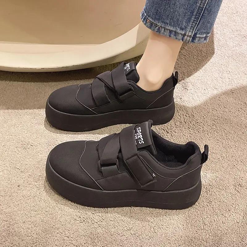 Fashion Black Athletic Women's Shoes Sports High On Platform Female Footwear 2024 Sneakers New In Comfortable and Elegant Fashion Urban