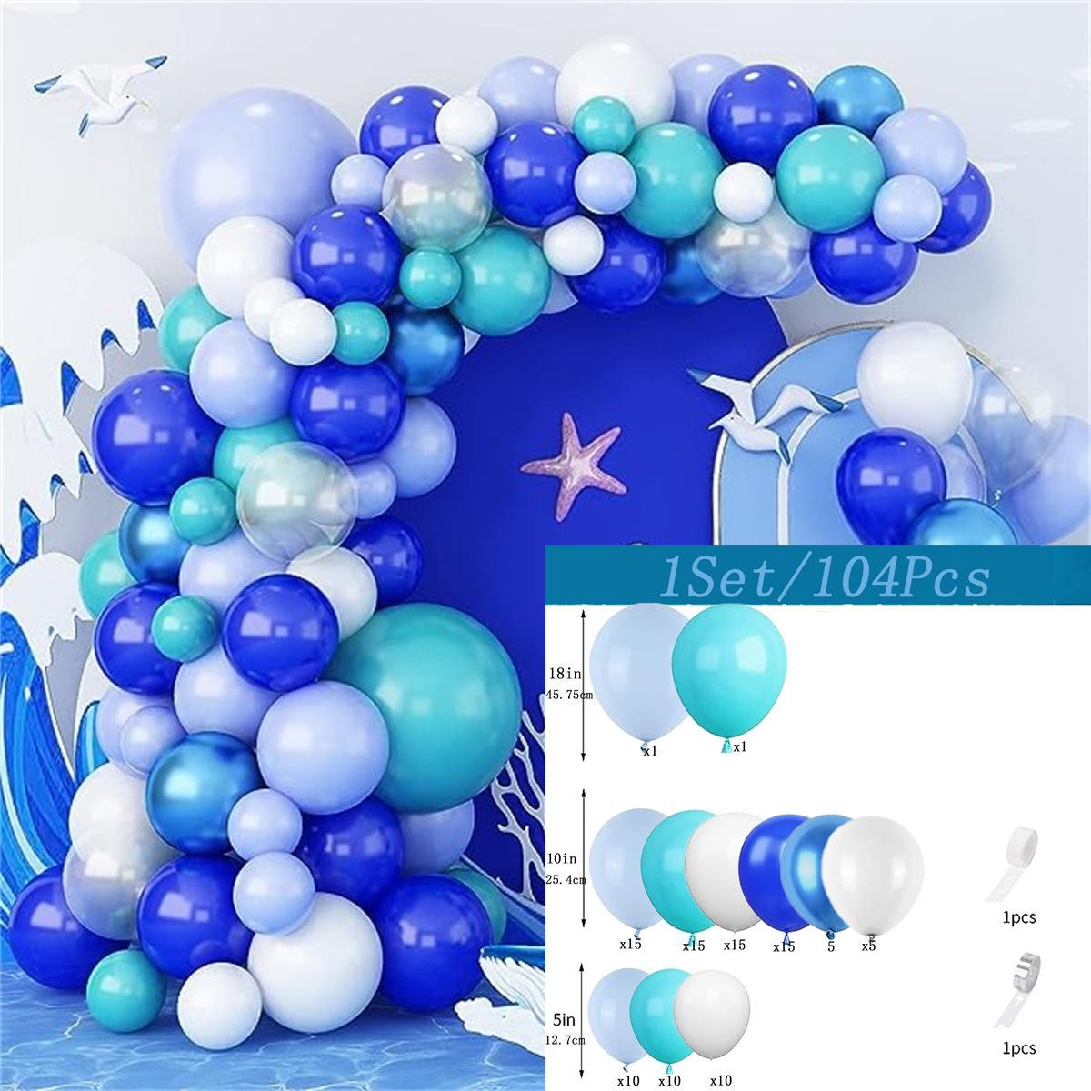 

Blue Series Balloon Set Vintage Blue Birthday Theme Party Scene Arrangement Arch Decorated Balloons Blue Balloon Set