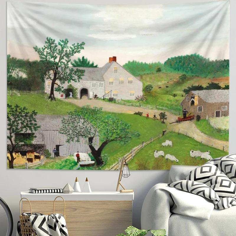 Fresh Pastoral Style Decorative Tapestry Bedroom Living Room Tapestry Home Wall Decoration Tapestry