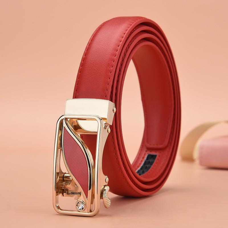 Korean Style Women's Automatic Buckle Belt - Versatile & Trendy Fashion Accessory