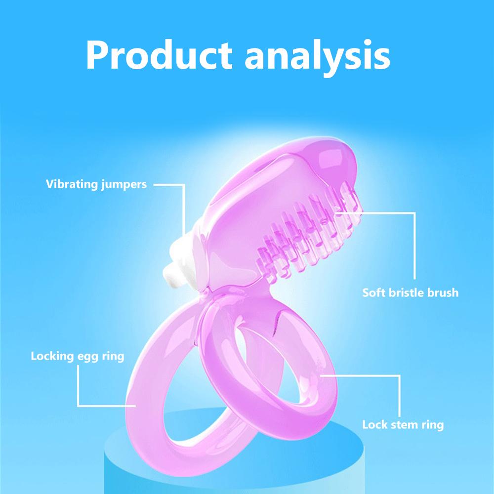 Vibrating Cock Ring Clitoral Stimulator Strong Penis Erect Cock Ring Cage Erection Enhance Delay Ejaculation Sex Toys For Men