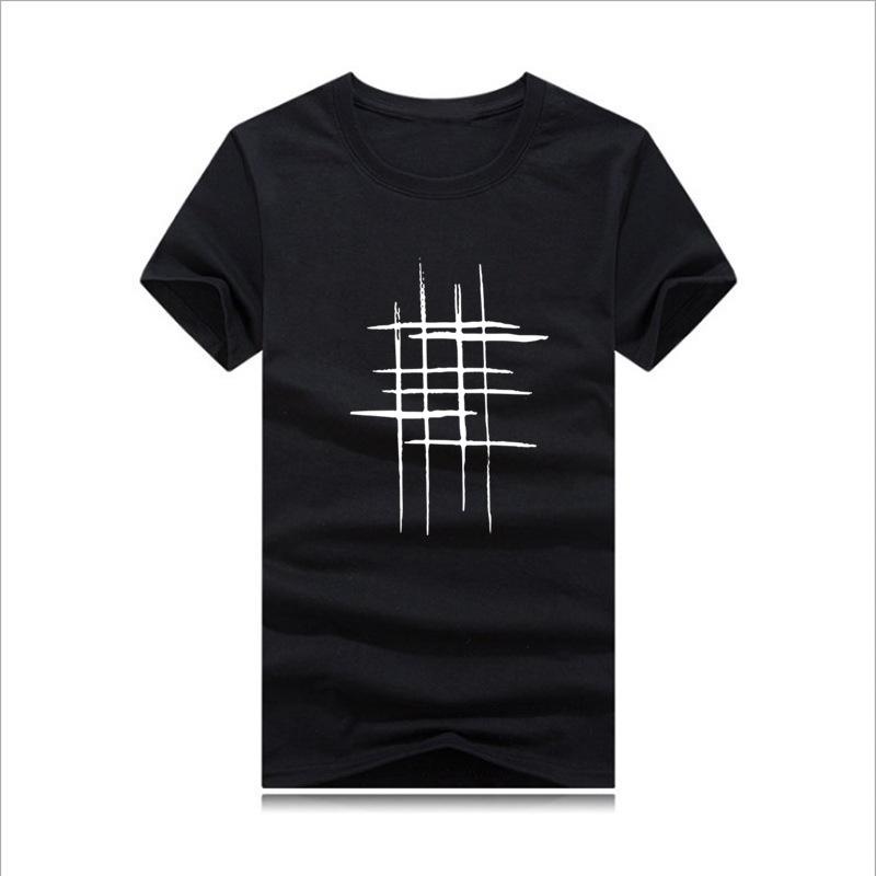 

Топи Чоловіча футболка з короткими рукавами, бавовняна повсякденна блуза 5XL чорний