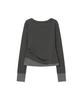 MISEKI SEOUL Asymmetric Contrast Long Sleeve Charcoal