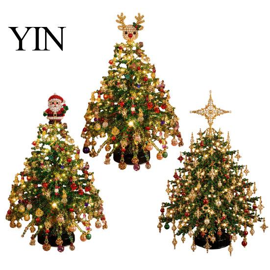 Kreative Weihnachtsfeier-Aktivität DIY Perlenbaum-Set, Kunstkristall-Feiertagsbastelset Geschenk für Paare Erwachsene Anfänger, Handgemachte Dekoration