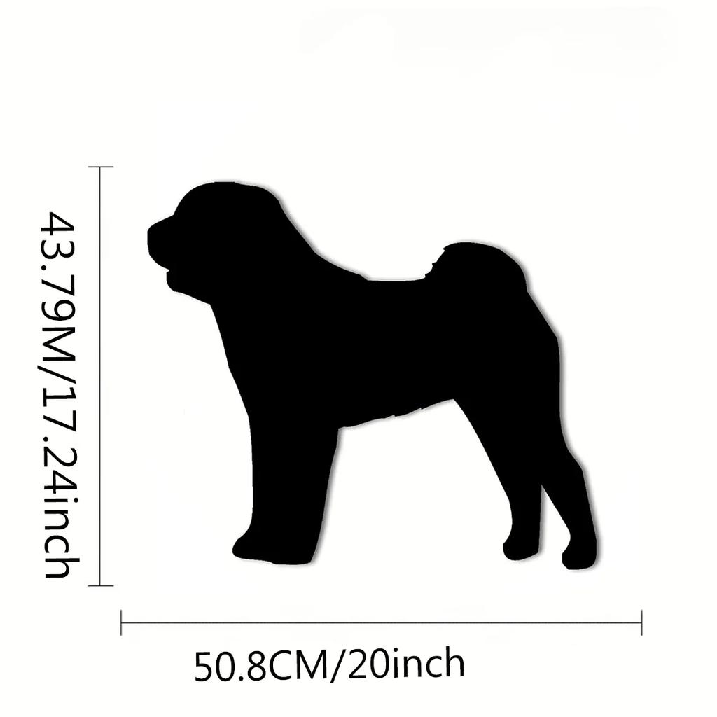 Metallische Wandplakette Shar Pei – Hundesilhouette, Elegante Wanddekoration, Wandsticker und Eisenkunst für die Wand