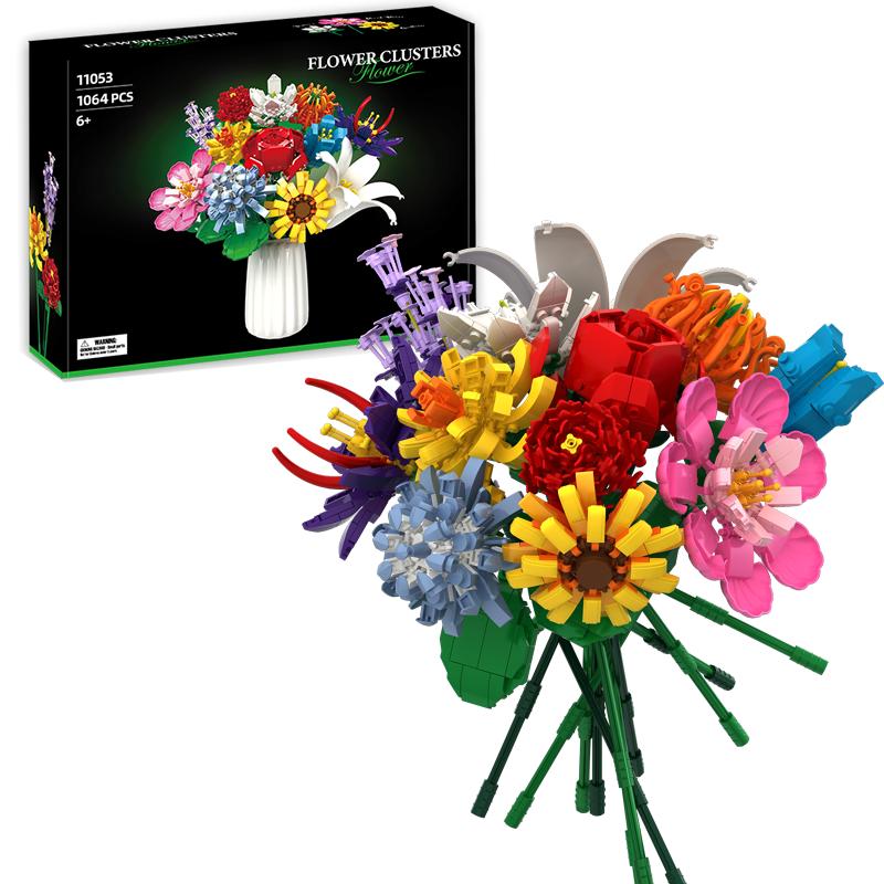 Woma Toys Flower Botanical Collection Bouquet Building Block Set Kit for Creativity Flowers Mini Flower Bricks Toy Kids (11053)