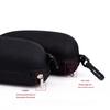 Black EVA Large Frame Zipper Sunglasses Case: Pressure-Resistant, Portable, with Hook, and Oxford Cloth for Sports Glasses.