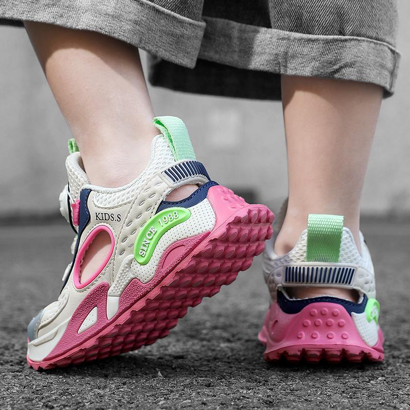 Boys sandals 2025 new summer children's baotou sports single mesh shoes older children's mesh non-slip girls frame shoes