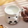 390ml Ceramic Mug Cartoon Panda Shape Large Capacity Ceramic Coffee Mug with Chinese Elements High Temperature Resistant Office Cup