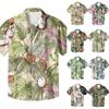 Men's Casual, Loose-Fit Short-Sleeve Shirt With Hawaiian Print