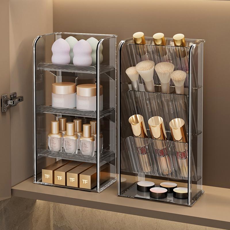 Acrylic Plastic Makeup Organizer Storage Box Lipstick Jewelry Display Transparent Cosmetics Case Brush Holder Organizer