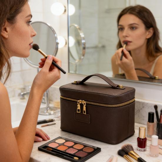 Seyahat Kozmetik Çantası Makyaj Düzenleyici Çıkarılabilir Bölücülü Su Geçirmez Suni Deri Makyaj Çantası Tatil İçin Banyo Çantası Kadın Makyaj Çantası