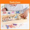 Houten Kinderspeelgoed Met Kleine Konijntjes Aankleed Puzzel Voor Leren En Spelen