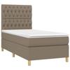 3142549 vidaXL Divan Bed with Mattress Taupe 90x200 Cm Fabric