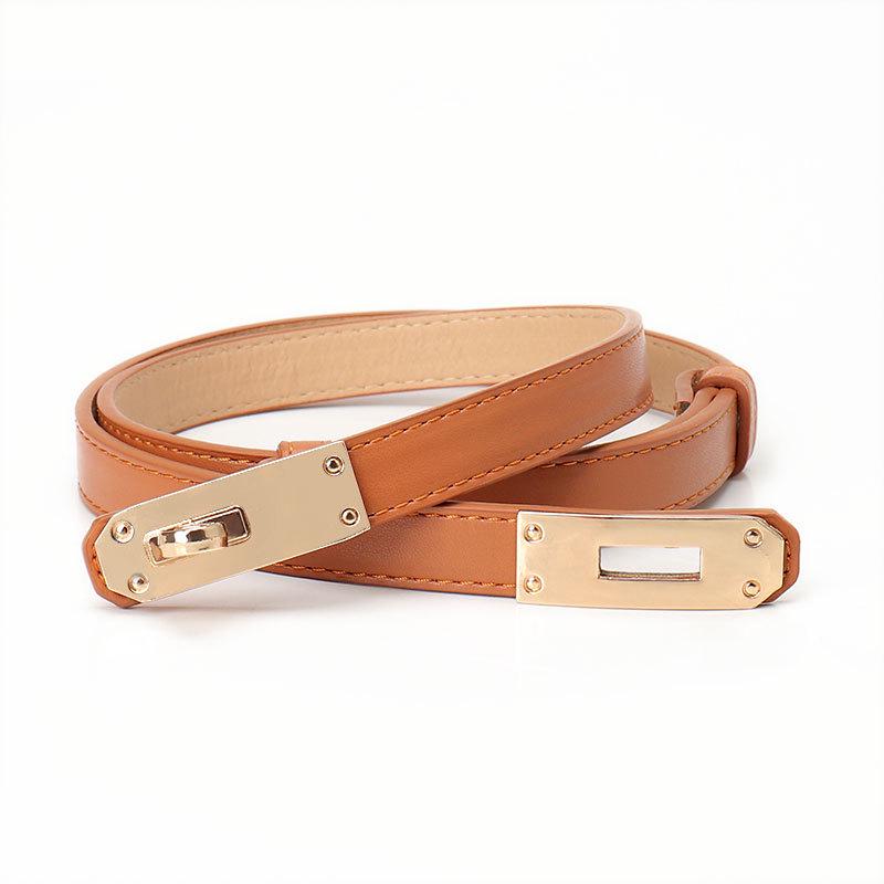 Women's Adjustable Leather Waist Belt - Korean Style Dress Cinching