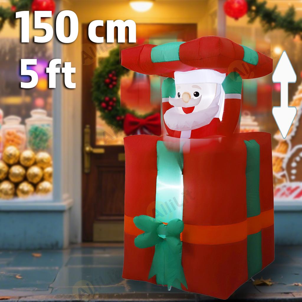 Creative Movable Santa Claus Inflatables Outdoor Hanging Blow Up 2026 Christmas Decoration for Holiday Party Garden New Year