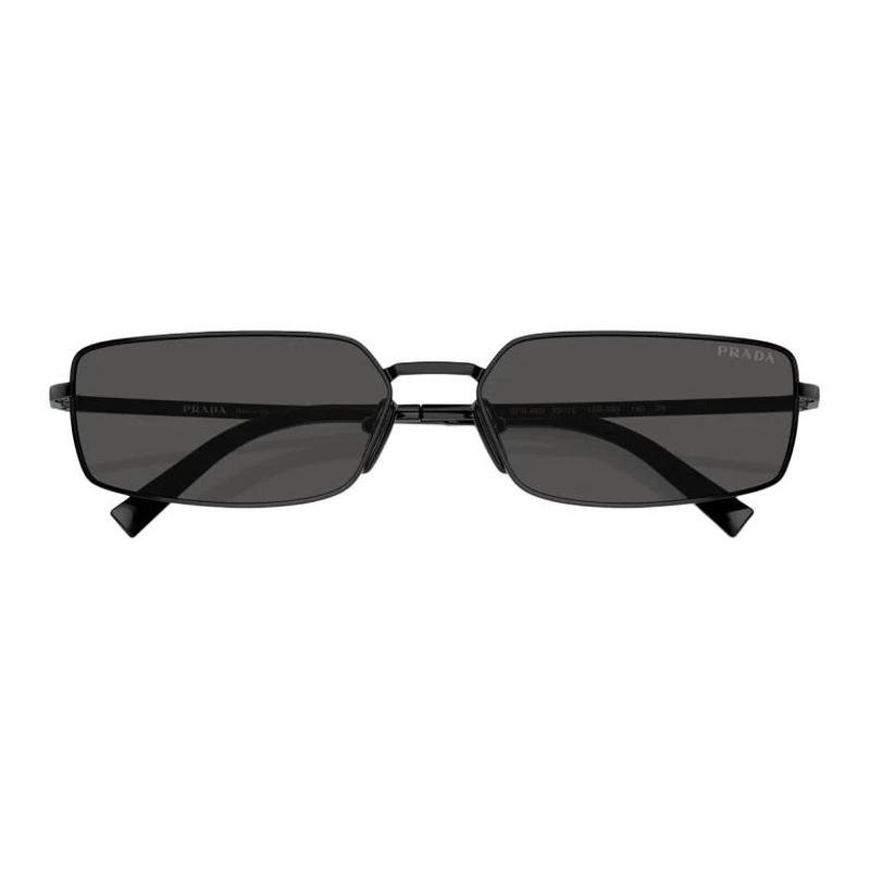 Prada [Available Prescriptions] Solid Color Design Rectangular Sunglasses Women's Black