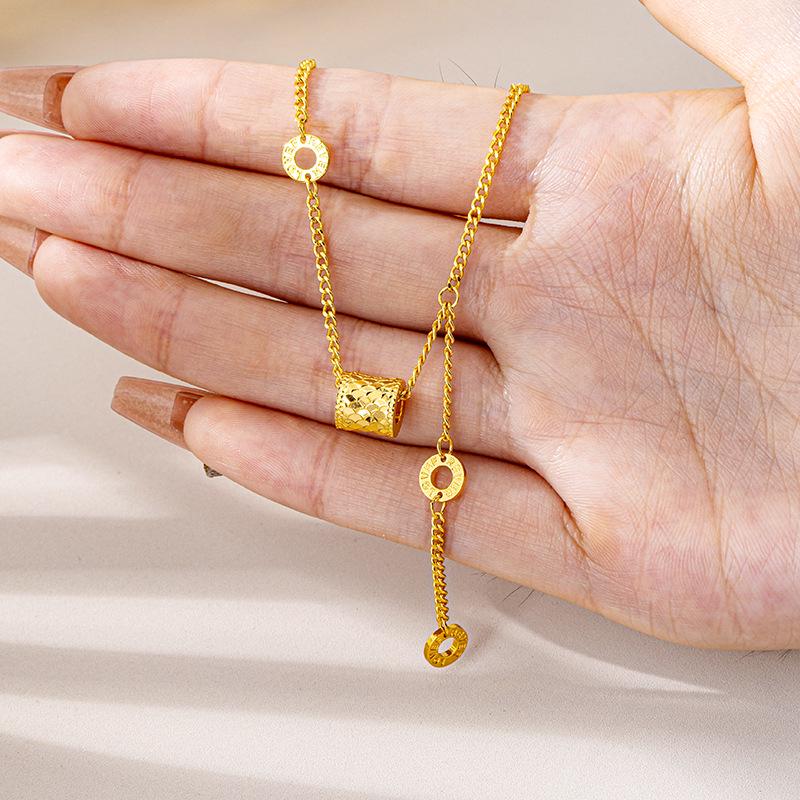 European & American Dragon Scale Waist Tassel Clavicle Chain Women's Sand Gold Necklace - Long-lasting, Colorfast Jewelry.