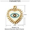 3pcs/Lot Enamel Hamsa Hand DIY Earrings Charms Heart Eye Neaclace Pendant Stainless Steel 14K Gold Color Jewelry Accessory