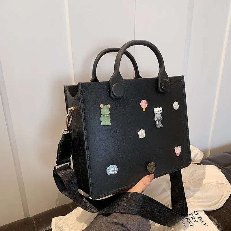 Leather women's bag monochromatic zipper women's shoulder bag beach bag waterproof bags new fashion