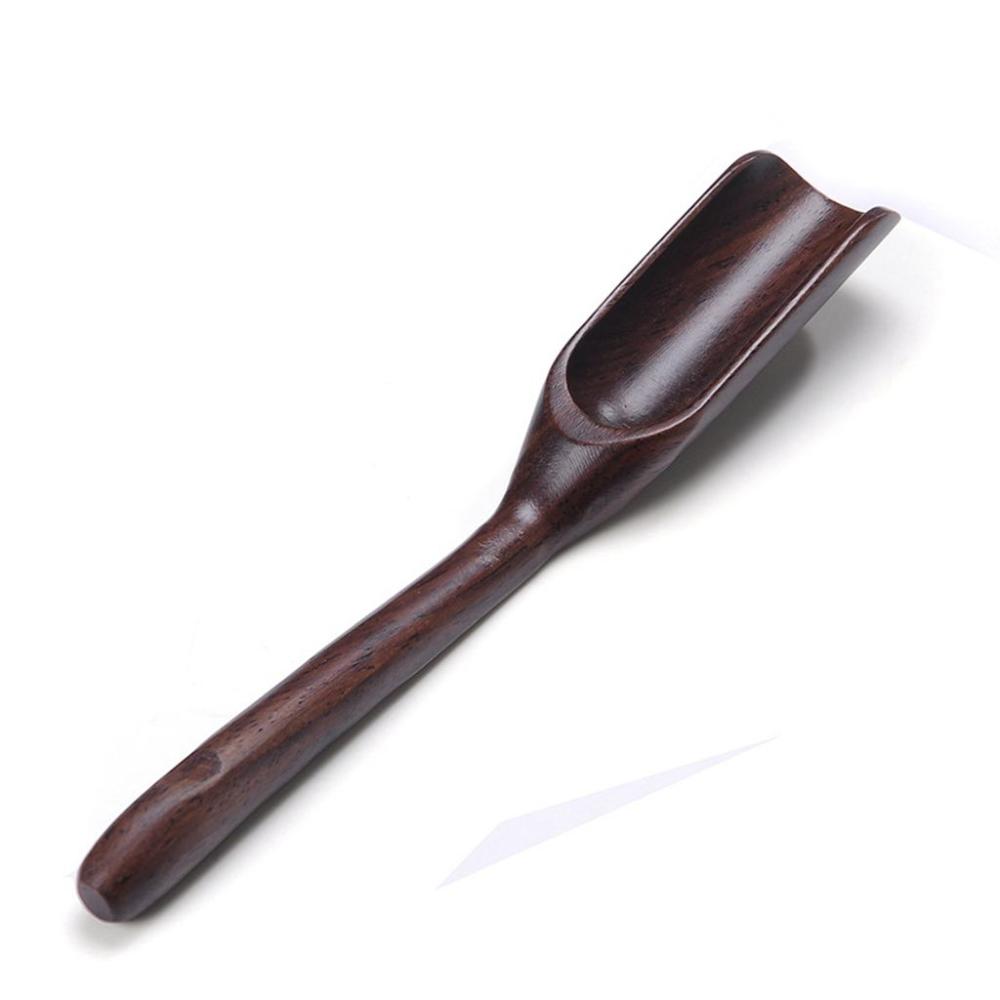 Delicate N1N Ebony Wood Bamboo Natural Handmade Tea Scoop Kitchen Supplies Teaware Teaspoon