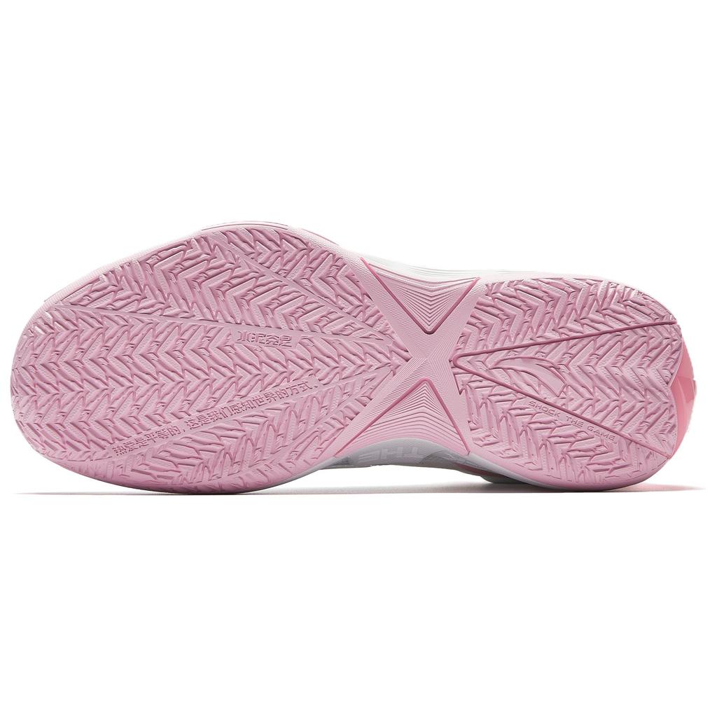 Anta Attack BM Slip Resistant Abrasion Resistant Grip High Top Basketball Shoes Men's White Pink Sneakers 912531604Q-1