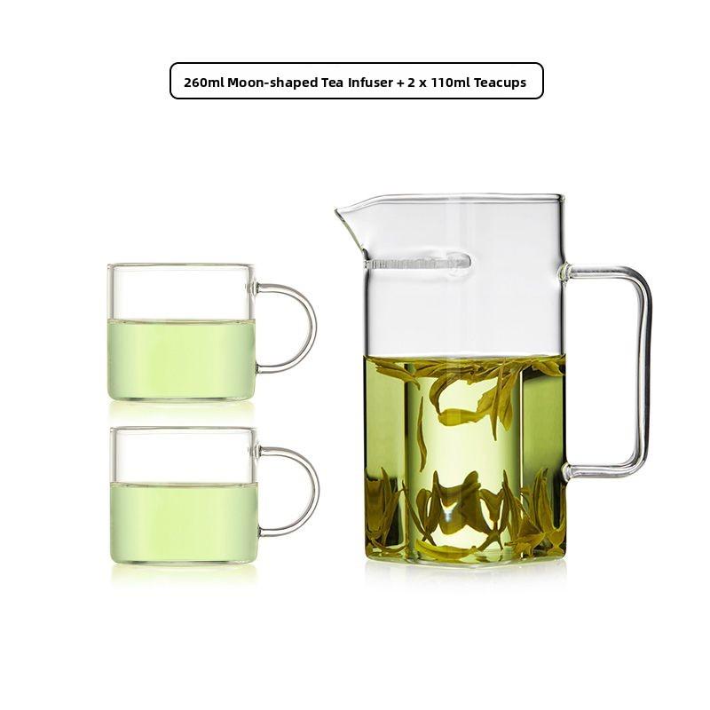 Thiened Glass Een Tea Brewing Device Inteated Tea Cup Strainer One-Piece Tea Dripper Moon Tooth Filter Tea Cup Tea Pot