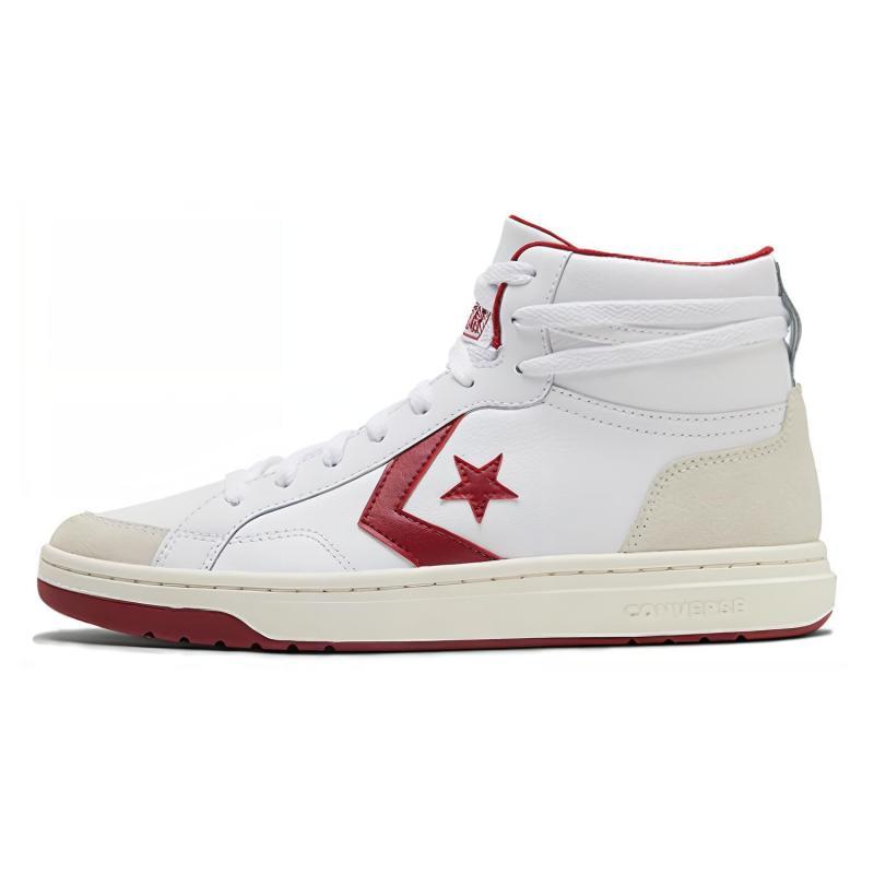 Converse Pro Blaze Sports Abrasion Absorbent High Top Vintage Basketball Shoes Unisex White Red