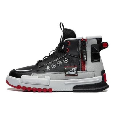 Li Ning Kids Journey 3.0 V2 Comfortable Shock Absorption High-Top Sneakers Kids Sneakers Black Gray YKCT142-11