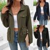 Autumn/Winter 2025 Solid Color Drawstring Waist Long Sleeve Casual Jacket