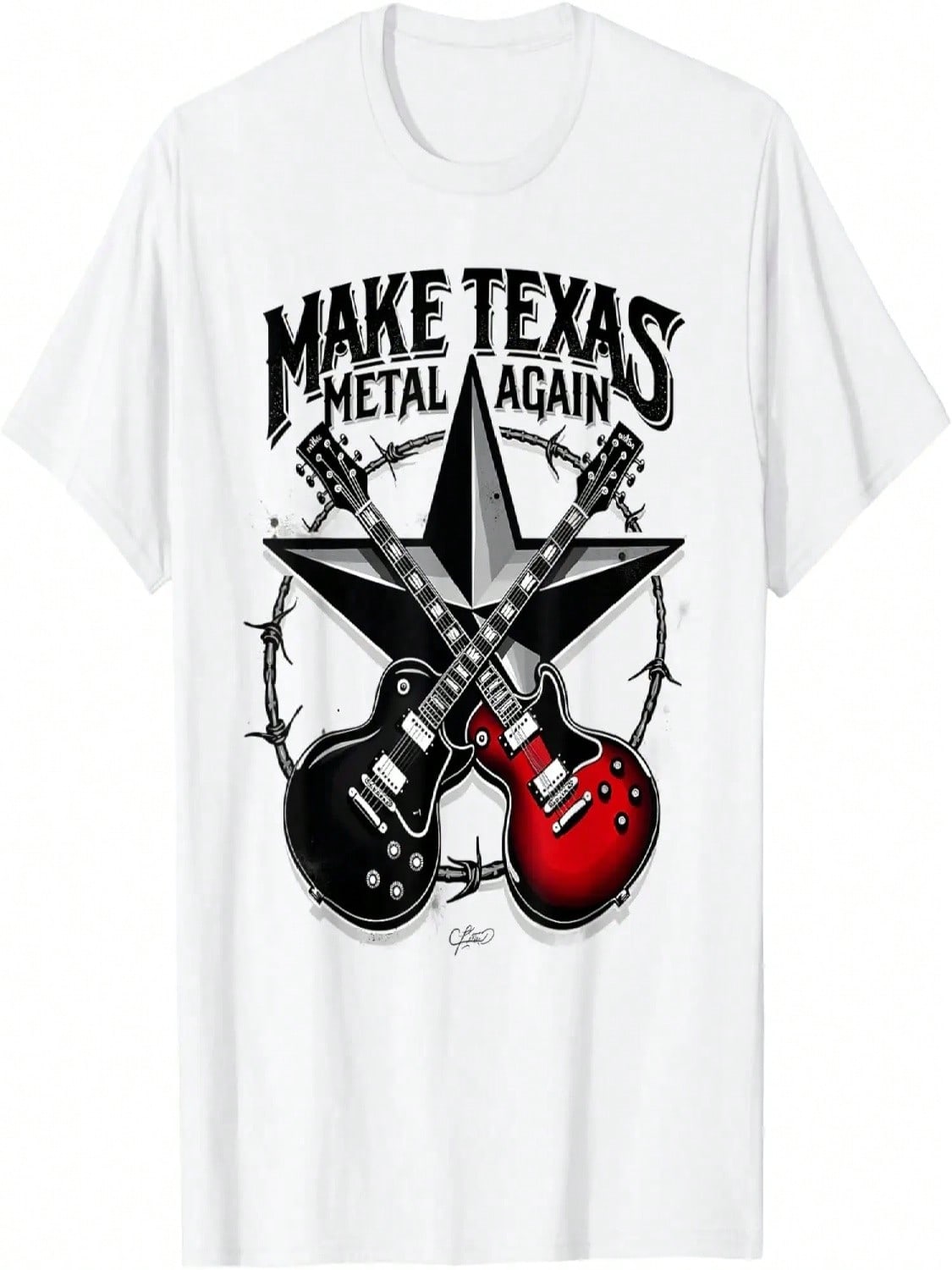 Make Texas Metal Again Barbed Wire Star T-Shirt S разноцветный