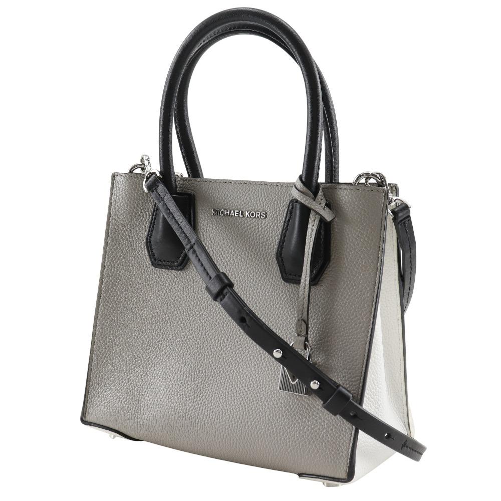 Michael Kors Mercer Handbag By Color 2WAYShoulder Gray / White Leather Women Used