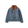 MLB New York Yankees Monogram Print Denim Jacket With Fur Collar Unisex Jackets 3ADK04016-50BLS