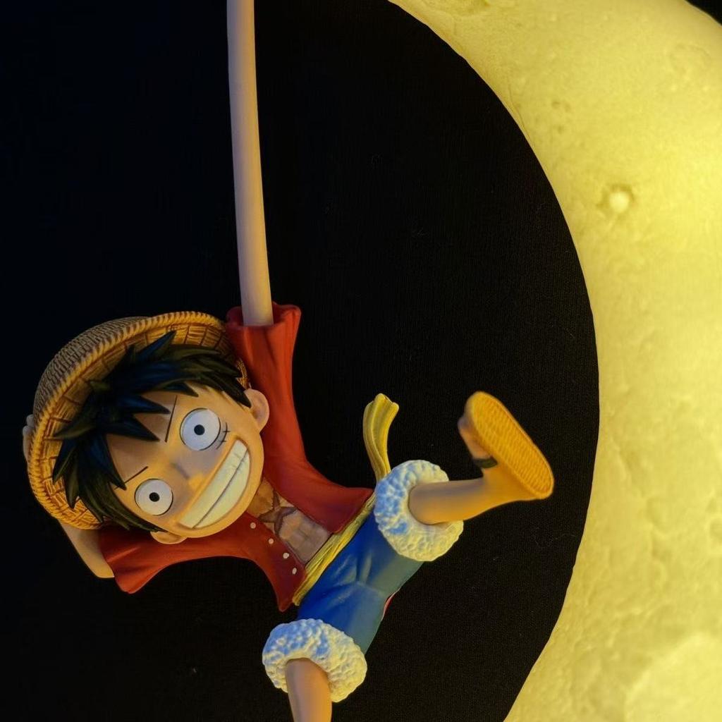 One Piece Luffy Night Light Anime Peripheral Desktop Decoration Moon Lamp Children Gifts