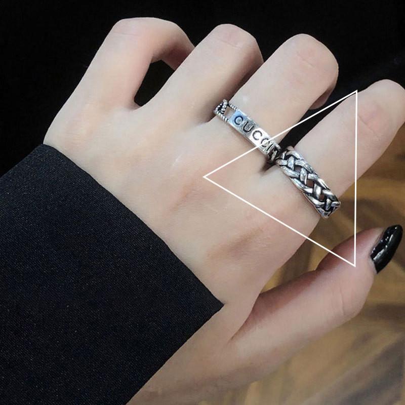 Delicate Sterling 925 Silver Ring Women Minimalist Woven Design Korean Jewelry Style