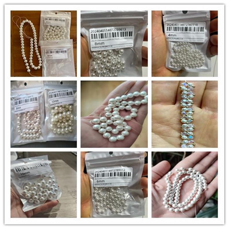 2-12mm Round Imitation Pearl Freshwater Shell Loose Spacer Beads for Jewelry Making DIY Necklace Bracelet Accessories