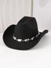 Cowboy hat hat with love metal hat chain top hat western felt hat chain hat