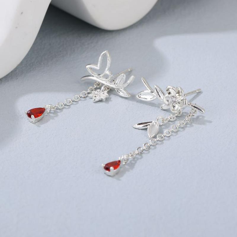 1Pair Cartoon Anime Tian Guan Ci Fu Earrings Hua Cheng Xie Lian Ear Studs For Women Couples Flower Jewelry Accessories Gift