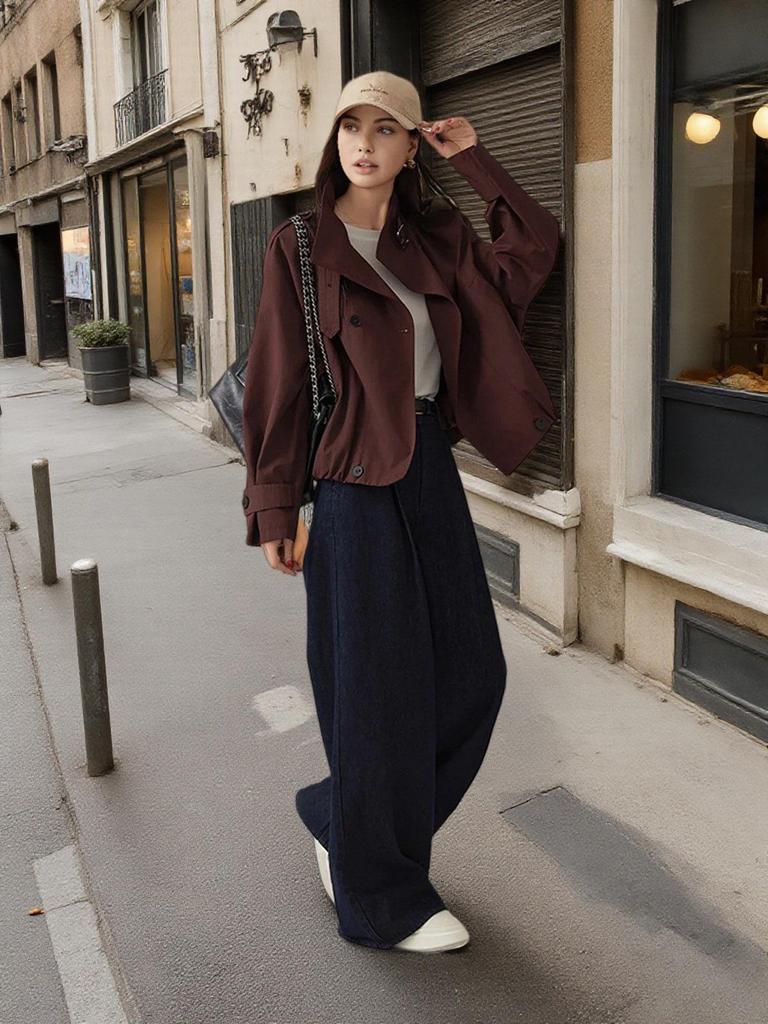 Ladies' Fashion Stand Collar Short Jacket - European & American Petite, Spring/Autumn Collection