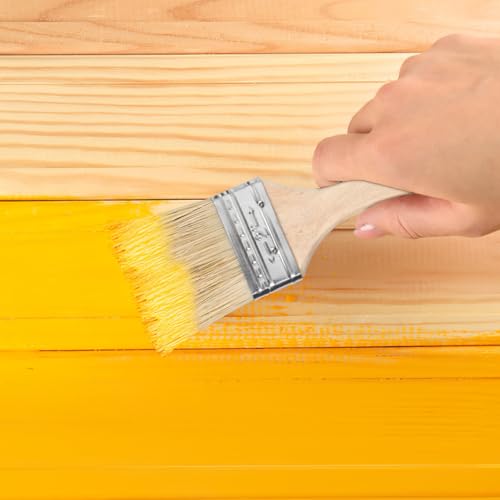 POPETPOP Pinceaux de Peinture, en Bois, Set de 10 Pièces, Polyvalents, Poils Blancs, pour Loisirs Créatifs sur PC, Peinture, Peintures à Base d'Eau et à Base d'Huile, Polyvalent Sou