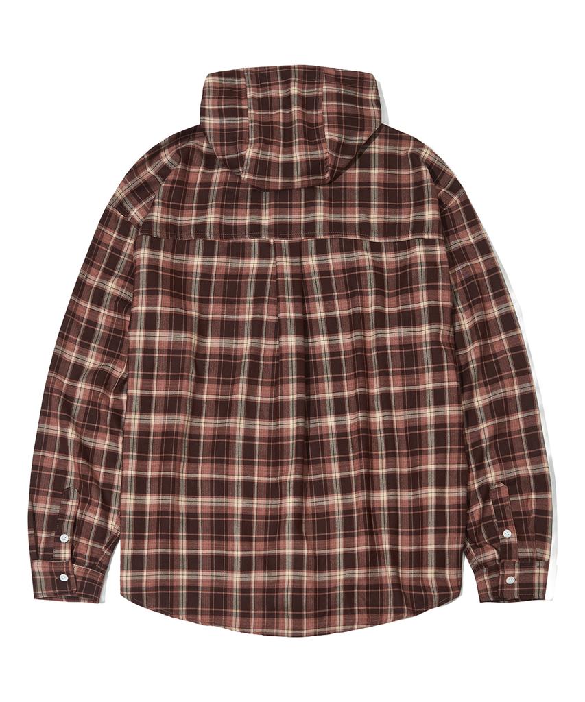 Sekeonmonollogeu Oversized Check Hoodie [Cherry]_Sesh012Cherry