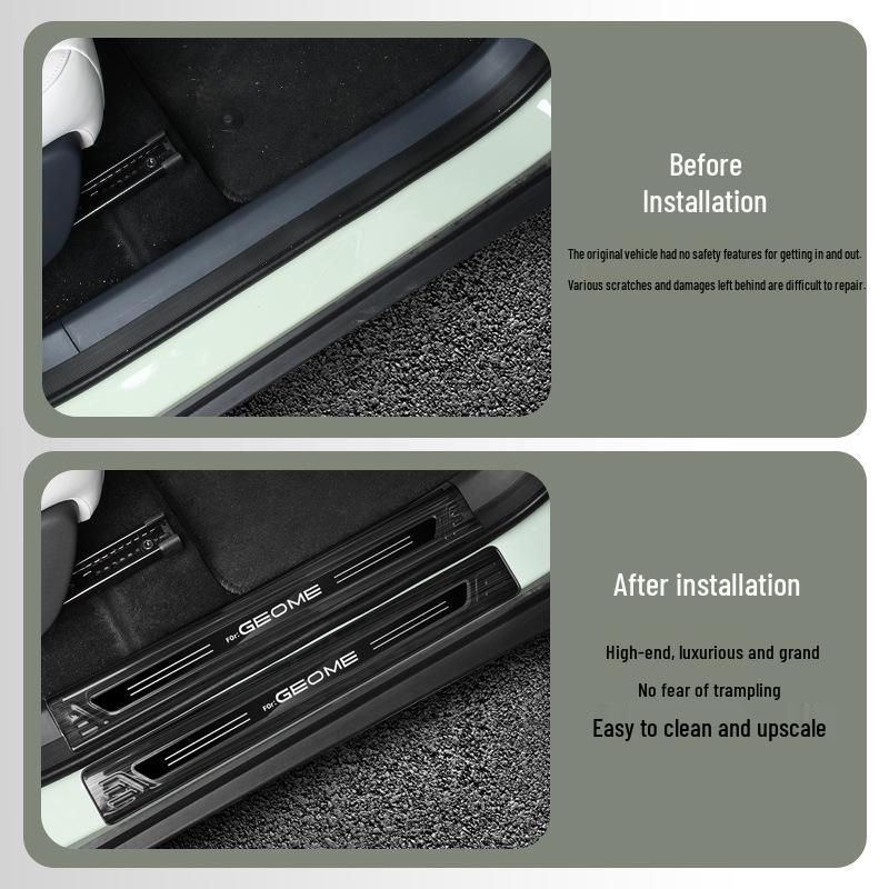 Geely Xingyuan Door Sill Strips & Rear Bumper Protector - Anti-slip Car Accessories