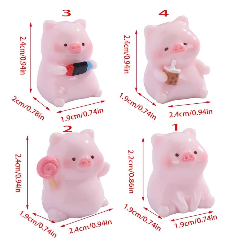 Pigs Figurines Mini Pigs Decors Waterproof Toy Playsets Miniature Doll Garden Figurines Cake Toppers Parties Favor