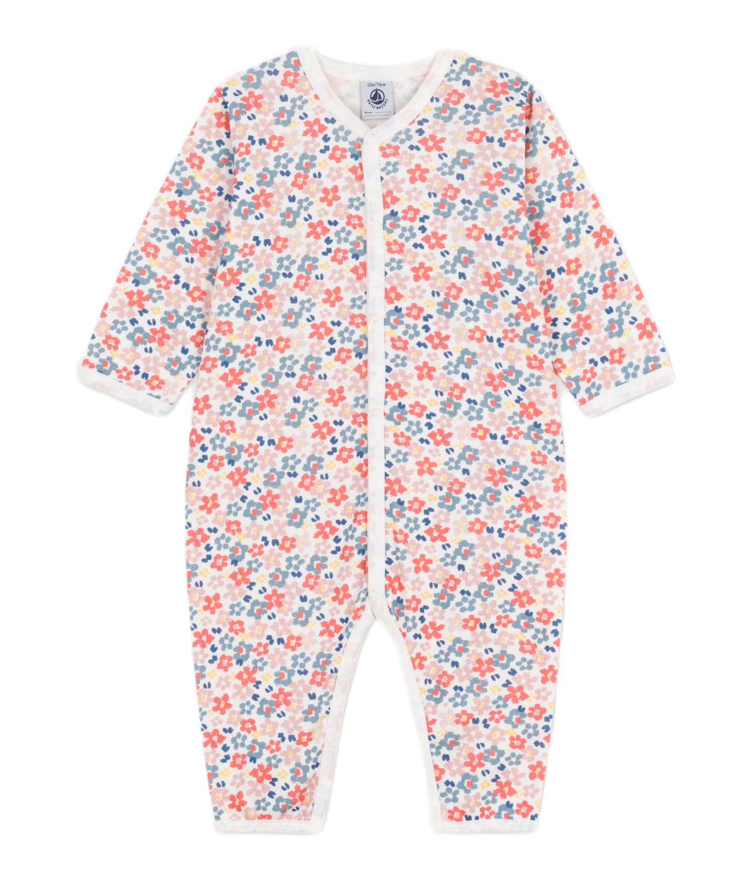 

Petit Bateau Footless Romper 6 Months A0E6A, Off-White/Multicolor, 67cm,