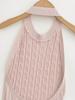 Spicy Retro Cable Knit Halter Backless Tank - Women's Autumn/Winter Slim Fit Sleeveless Top