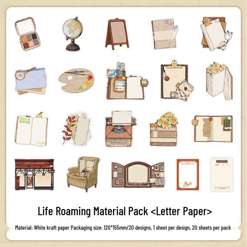 

Infeel.Me Life Roaming White Kraft Paper Vegetable Collage Material - 4 Types