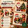 Indoor Outdoor DIY Decor Christmas Magic Felt Sticker Art Kit for Kids, 3D Layered Santa & Tree Custom Sculpting Set Craft Set, No Mess Peel