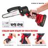 4 Inch Removable Mini Pruning Electric Chainsaw With Lithium Battery Cordless Chain Saw Garden Woodworking Tools