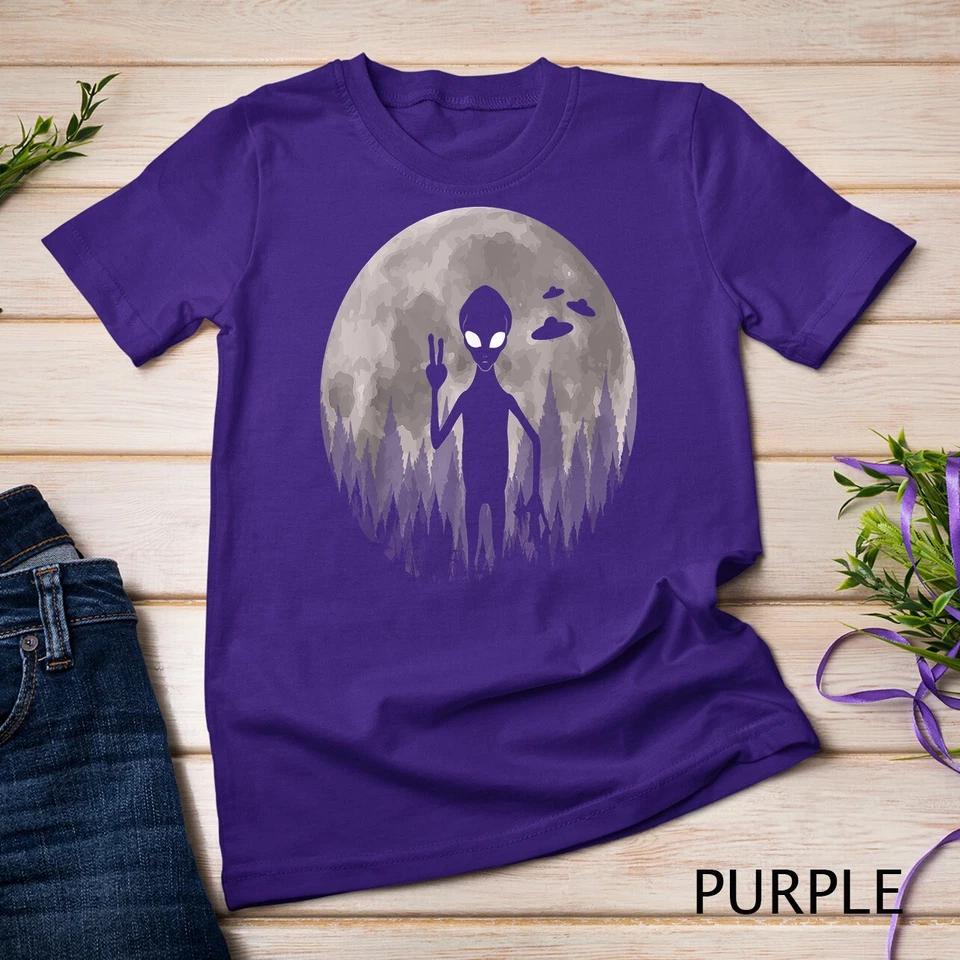 Funny Alien And Ufos Graphic Moon Extraterrestrial Aliens T-Shirt Unisex T-shirt 6 2XL